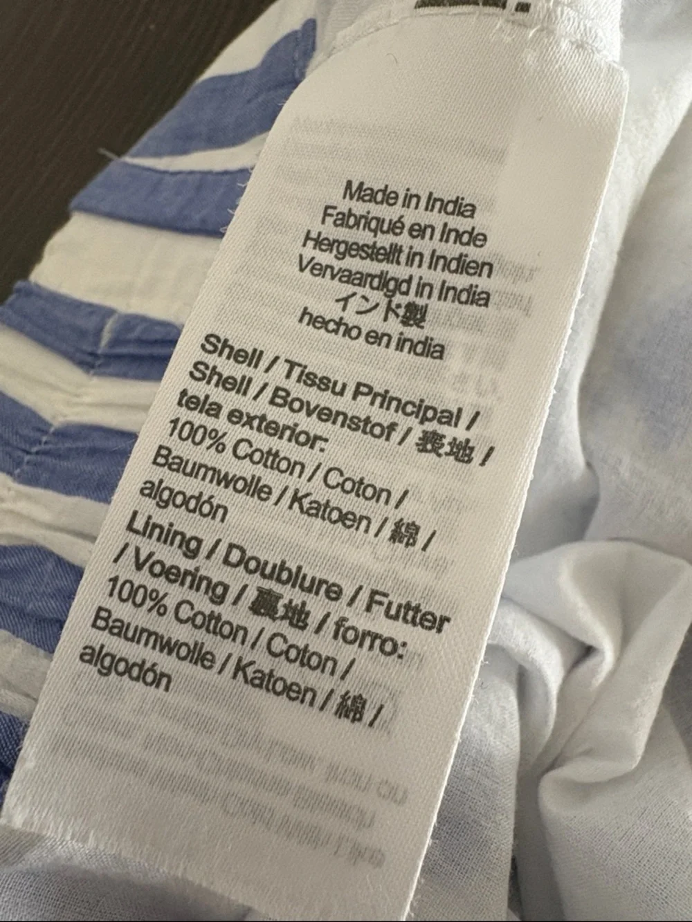 J Crew Factory Tiered midi skirt Sail Blue Stripe Pull on Cotton Preppy Size M - Picture 10 of 13